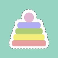 Sticker Stack Toy, Line Cut - Simple illustration vector