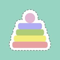 Sticker Stack Toy, Line Cut - Simple illustration vector