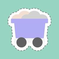 Sticker Trolley, Line Cut - Simple illustration, Good for Prints , Announcements, Etc vector