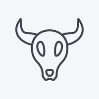 Icon Bull Horns - Line Style - Simple illustration, Good for Prints , Announcements, Etc vector