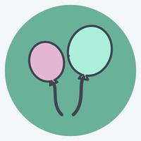 Icon Balloons - Color Mate Style - Simple illustration vector