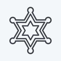 Icon Sherrif Badge - Line Style - Simple illustration, Good for Prints , Announcements, Etc vector