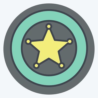 Icon Badge - Color Mate Style - Simple illustration, Good for Prints , Announcements, Etc