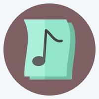 Icon Music on Paper - Flat Style - Simple illustration, Good for Prints , Announcements, Etc vector