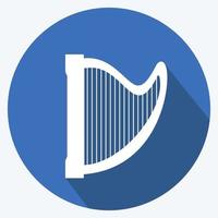 Icon Harp - Long Shadow Style - Simple illustration, Good for Prints , Announcements, Etc vector
