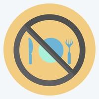 Icon No Food - Flat Style - Simple illustration vector