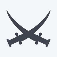 Icon Two Swords - Glyph Style - Simple illustration vector
