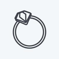 anillos de icono - estilo de línea - ilustración simple, bueno para impresiones, anuncios, etc. vector