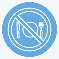 Icon No Food - Blue Eyes Style - Simple illustration vector