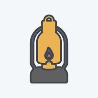 icono de lámpara encendida - estilo de color mate - ilustración simple vector