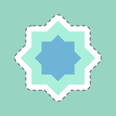 Sticker Islamic Star - Line Cut - Simple illustration