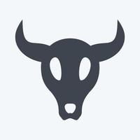 Icon Bull Horns - Glyph Style - Simple illustration, Good for Prints , Announcements, Etc vector