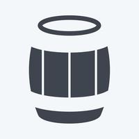 icono de barril - estilo de glifo - ilustración simple, bueno para impresiones, anuncios, etc. vector