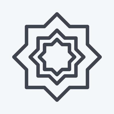 Icon Islamic Star - Line Style - Simple illustration