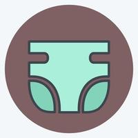 Icon Diaper 1 - Color Mate Style - Simple illustration vector