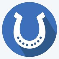 Icon Horse Shoe - Long Shadow Style - Simple illustration, Good for Prints , Announcements, Etc