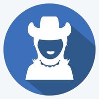 Icon Woman - Long Shadow Style - Simple illustration, Good for Prints , Announcements, Etc vector