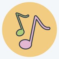 icono nota musical i - estilo de color mate - ilustración simple, buena para impresiones, anuncios, etc. vector