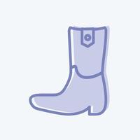 Icon Cowboy Boot - Two Tone Style - Simple illustration, Good for Prints , Announcements, Etc vector