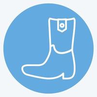 icono de bota de vaquero - estilo de ojos azules - ilustración simple, buena para impresiones, anuncios, etc. vector