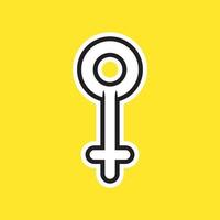 simple key illustration flat, simple sticker style vector