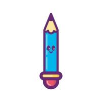 cute pencil colorful cartoon vector illustration,flat line art design