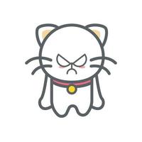 vector art illustration, cute cat is angry, animal character flat design