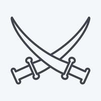 Icon Two Swords - Line Style - Simple illustration vector