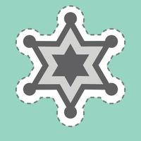 Sticker Sherrif Badge, Line Cut - Simple illustration, Good for Prints , Announcements, Etc vector