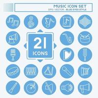 Icon Set Music - Blue Eyes Style - Simple illustration, Good for Prints , Announcements, Etc vector