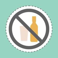 Sticker No Drinks - Line Cut - Simple illustration vector