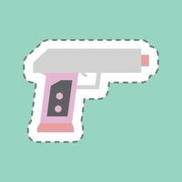 Pegatina de corte de línea de pistola de juguete - ilustración simple vector