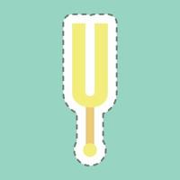 Sticker Musical Fork, Line Cut - Simple illustration, Good for Prints , Announcements, Etc vector