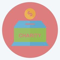 Icon Charity Box - Flat Style - Simple illustration vector