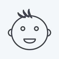 Icon Smiling Baby - Line Style - Simple illustration vector