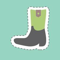 Sticker Cowboy Boot, Line Cut - Simple illustration, Good for Prints , Announcements, Etc vector