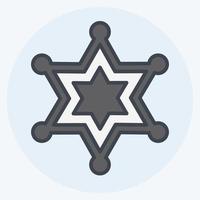 Icon Sherrif Badge - Color Mate Style - Simple illustration, Good for Prints , Announcements, Etc vector