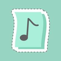 Sticker Music on Paper, Line Cut - Simple illustration, Good for Prints , Announcements, Etc vector