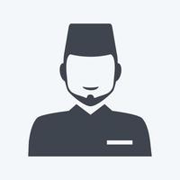 Icon Islamic Man - Glyph Style - Simple illustration vector