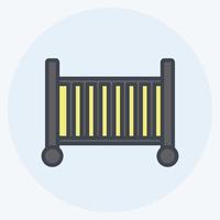 Icon Baby Cot - Color Mate Style - Simple illustration vector