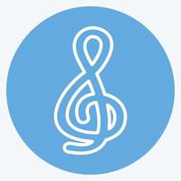 Icon Treble Clef - Blue Eyes Style - Simple illustration, Good for Prints , Announcements, Etc vector