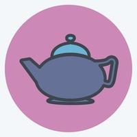 icono de té árabe - estilo mate de color - ilustración simple vector