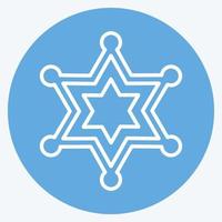 Icon Sherrif Badge - Blue Eyes Style - Simple illustration, Good for Prints , Announcements, Etc vector