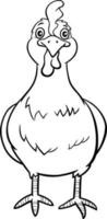 cartoon hen or chicken bird farm animal coloring book page vector