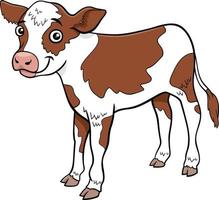 cartoon calf farm animal comic character vector