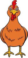 gallina de dibujos animados o personaje de animal de granja de pollo vector