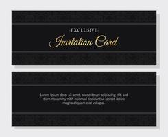 elegant dark invitation card ornament style vector