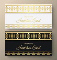 Luxury vintage golden vector invitation card template