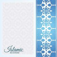 Fondo islámico azul y blanco con patrón de adorno