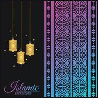 Gradient and dark islamic background with ornament pattern